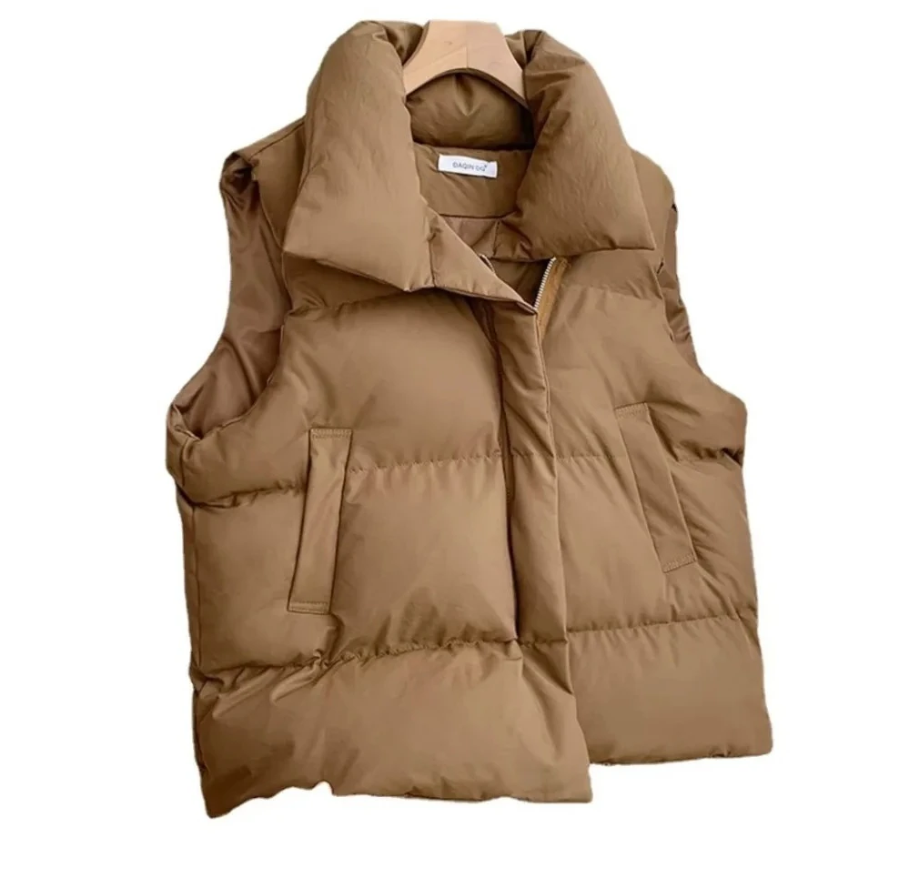 

Loose Down Feather Cotton Vest Zipper Closure Color Commute Women's Vest Autumn Winter Fashion Ladies Outerwear