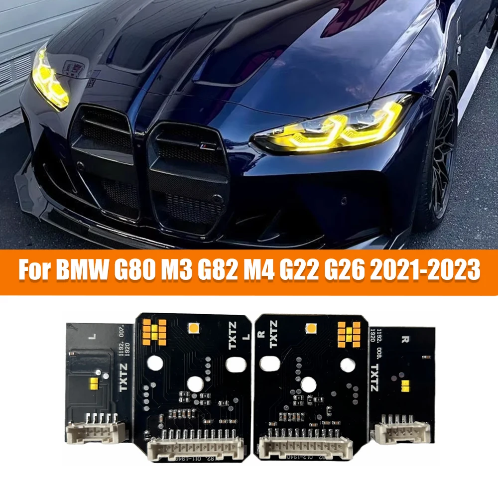 For 21-23 BMW M3 M4 G22 G23 G26 G80 G82 G83 430i M440i Laser Headlight Daytime Running Light Yellow Lemon DRL LED Boards