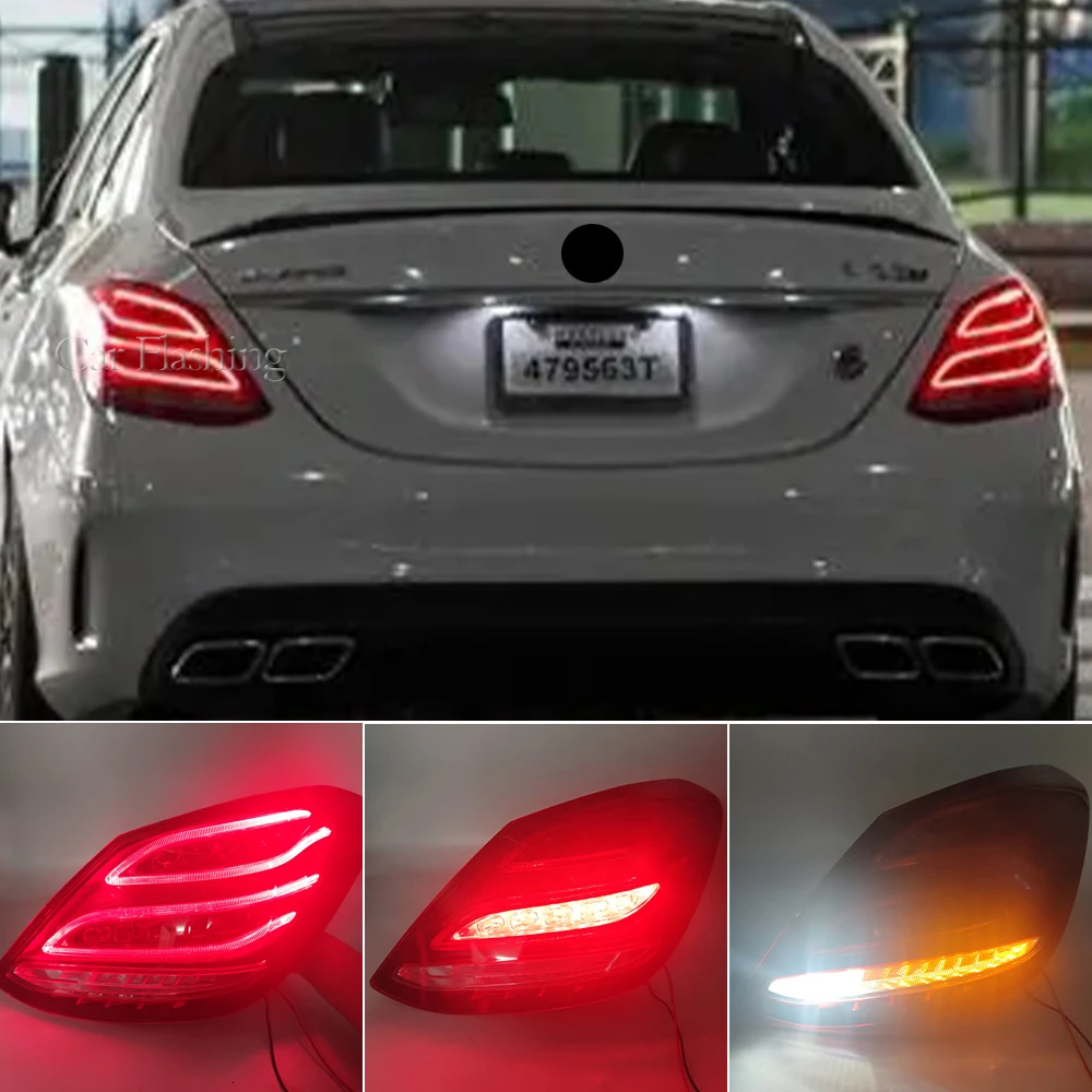 LED Tail Light Assembly For Mercedes Benz W205 C180 C200 C260 C300 2015-2019 Tail Lights Brake Stop Lamp Fog Light Car Accessori