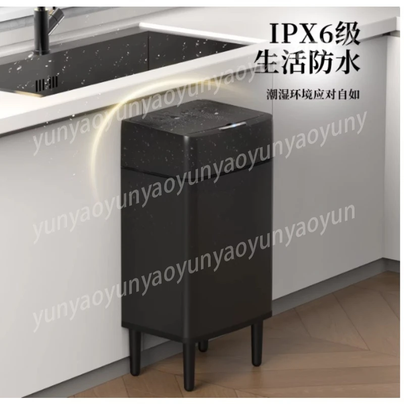 Stainless Steel Smart Induction Trash Can Large Capacity Touchless Sensor Bin for Kitchen Living Room Household Garbage Storage