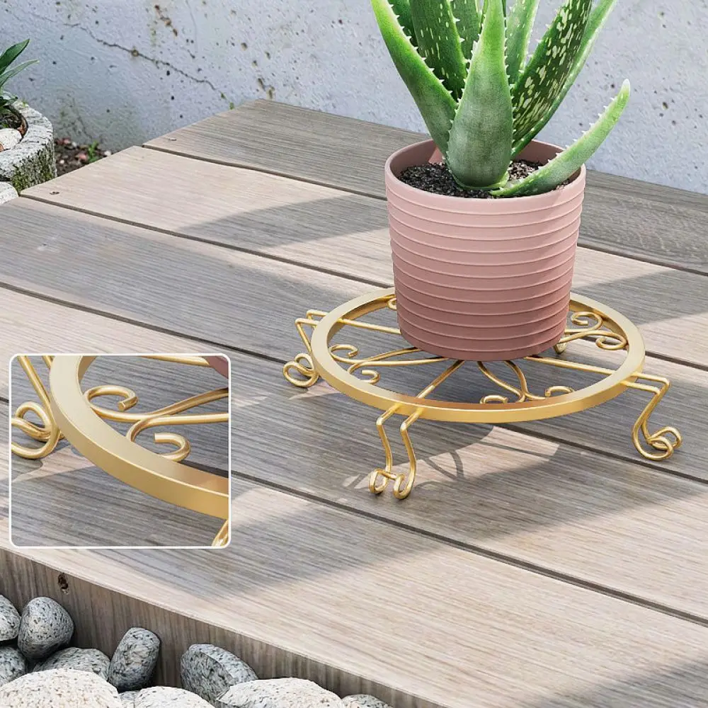 Modern Metal Rolling Plant Caddy Flower Pot Holder Floor Storage Shelf For Indoor Outdoor Garden Balcony Decoration