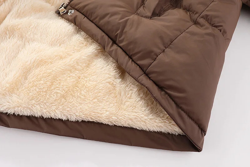 1-8 Jahre Kinder Daunenjacke Herbst Winter Baby Jungen Mädchen Einfarbig Bärenohren Lammwollfutter Dicke Kapuzenjacke – Detail 16