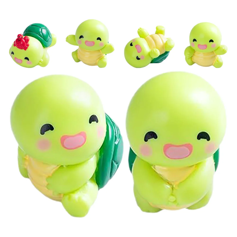 

6 Pcs Small Turtle Resin Ornament Figurines Little Animals Mini Craft Tiny Miniature Miniatures Ornaments