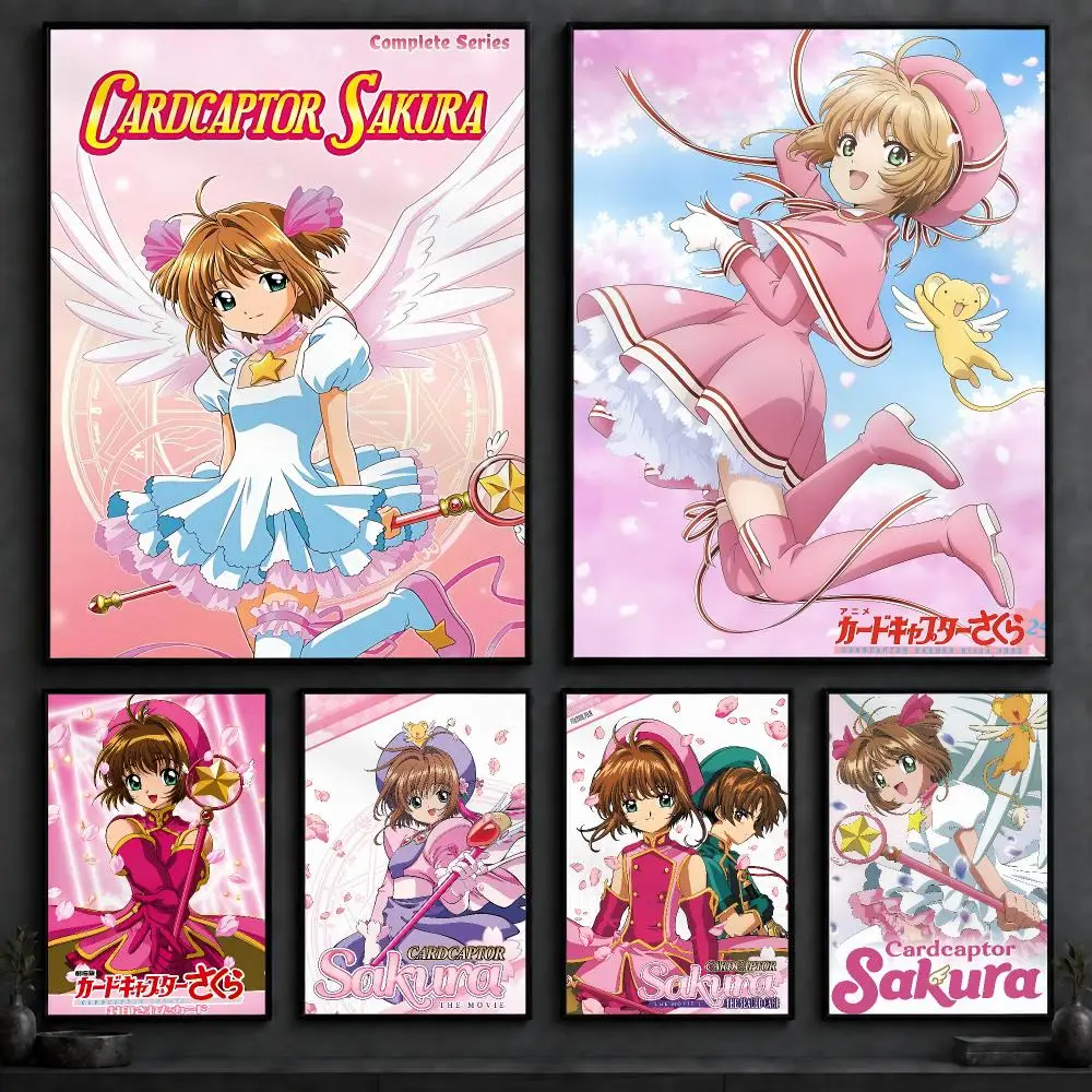 Anime C-Cardcaptor SakuraS Poster Art  Self-Adhesive No Glue Residue Wall Decor for Bedroom Living Room