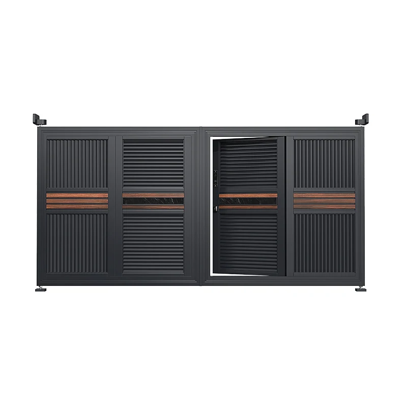 Intelligence system Garden gate Aluminum alloy outdoor yard Electric villa fence Aluminum art folding gate