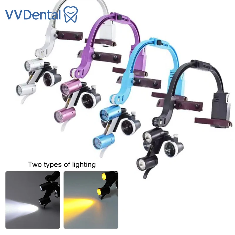 

VVDental 2.5X 3.5X LED Dental Head Light Lamp For Magnification Binocular Loupes Dentistry Magnifier Dentist Surgical Headlamp