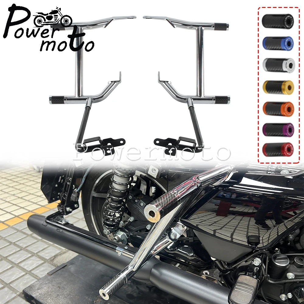 For Harley Touring Road King Glide FLHR FLHRXS FLTRX FLTRK FLTRXS Motorcycle Saddle Bag Guards w/Replaceable Delrin Slider Ends