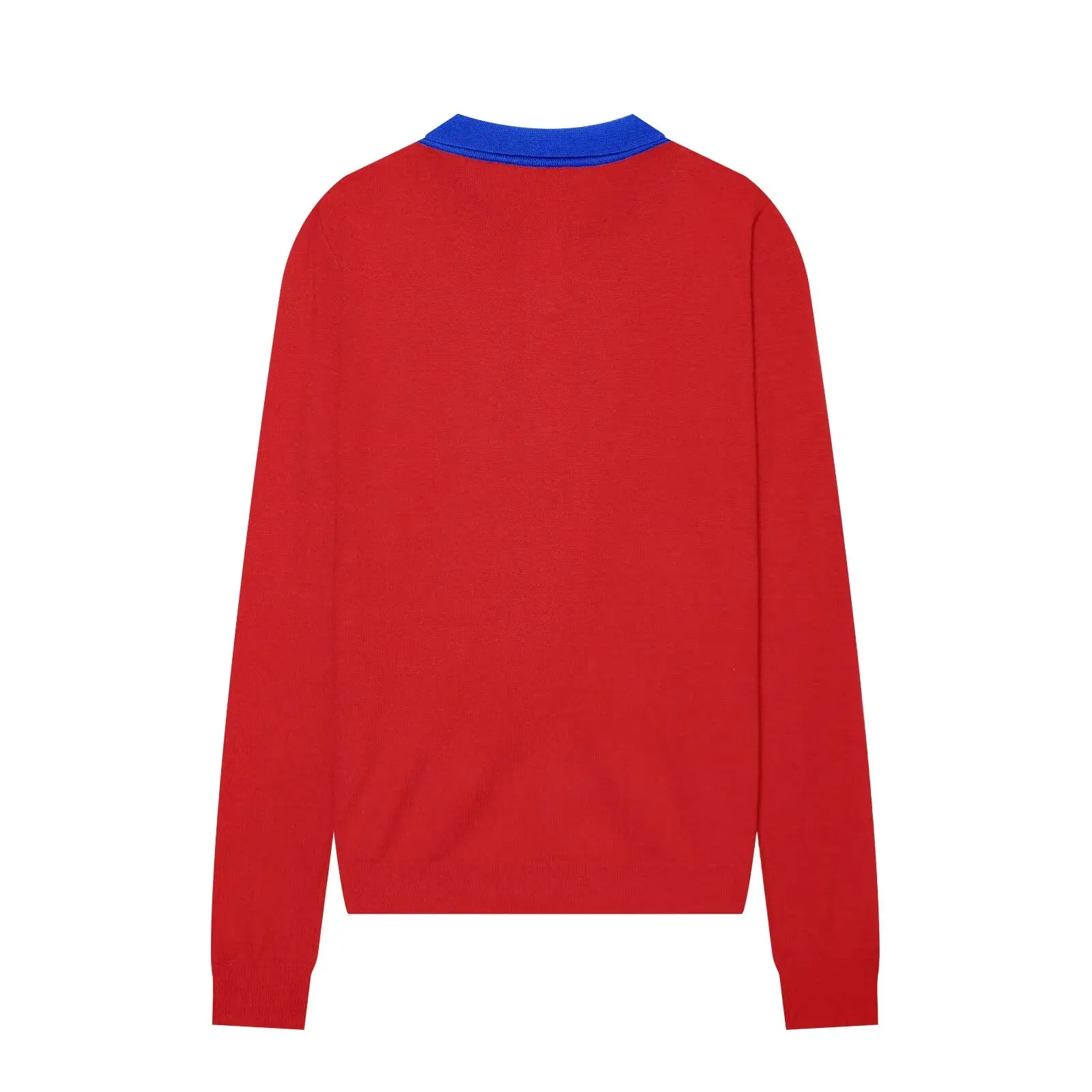 Guobioziy Women Color Block Polo Collar Knit Sweater Long Sleeve Casual Autumn Red Pullover Classic Commuter Style