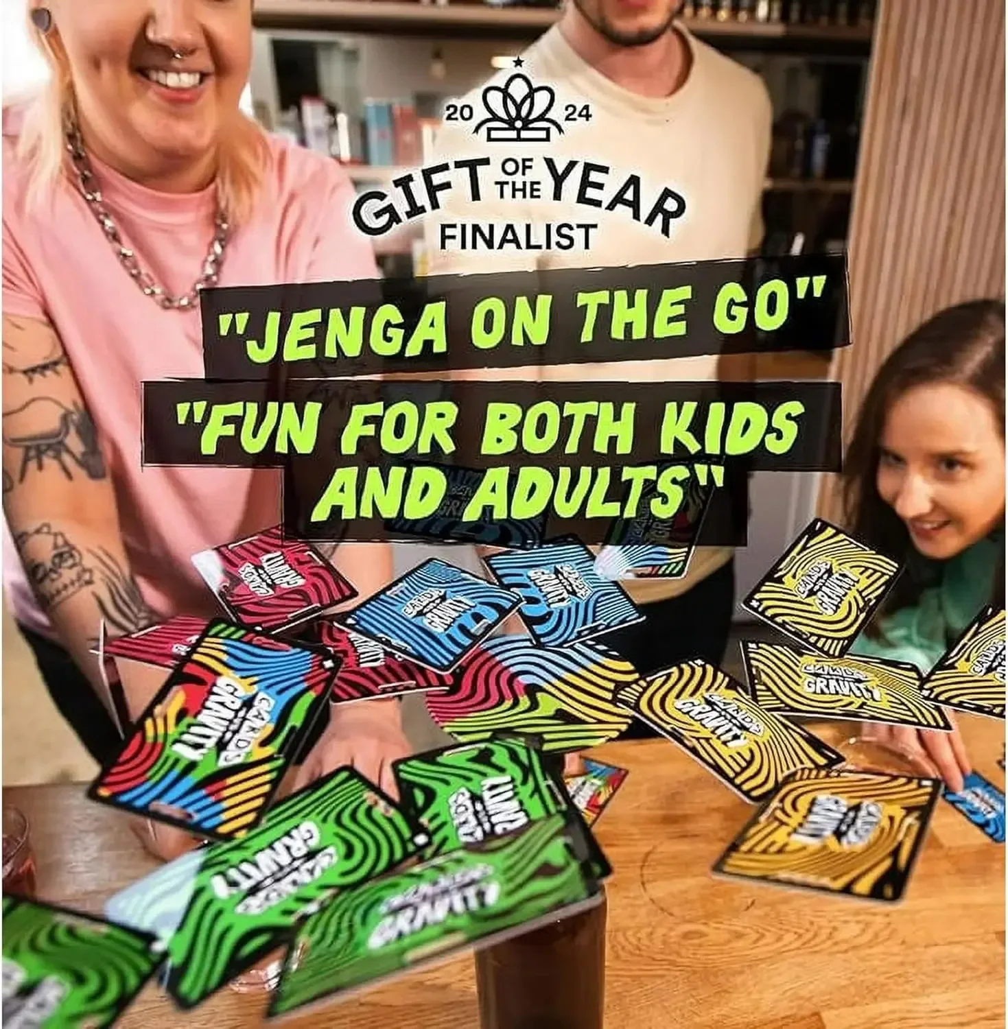 حفلات تحدي الموازنة وبطاقات التجمعات العائلية وبطاقات البطاطس الكبيرة مقابل لعبة بطاقات Gravity Pro The Gravity Defying Card