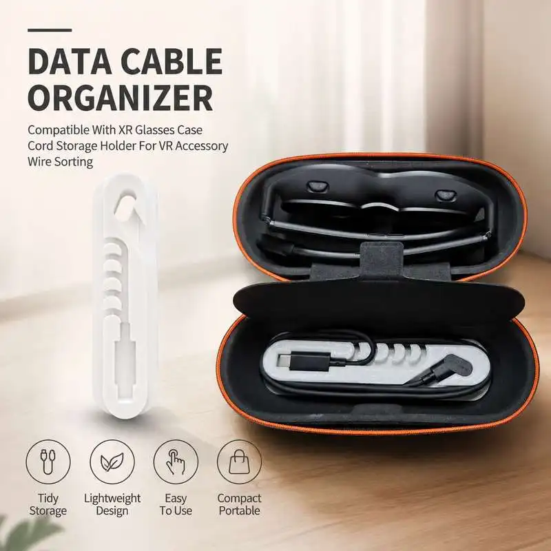 Data Cable Organizer Compatible With XR Glasses Case Cord Storage Holder For VR Accessory Wire Sorting