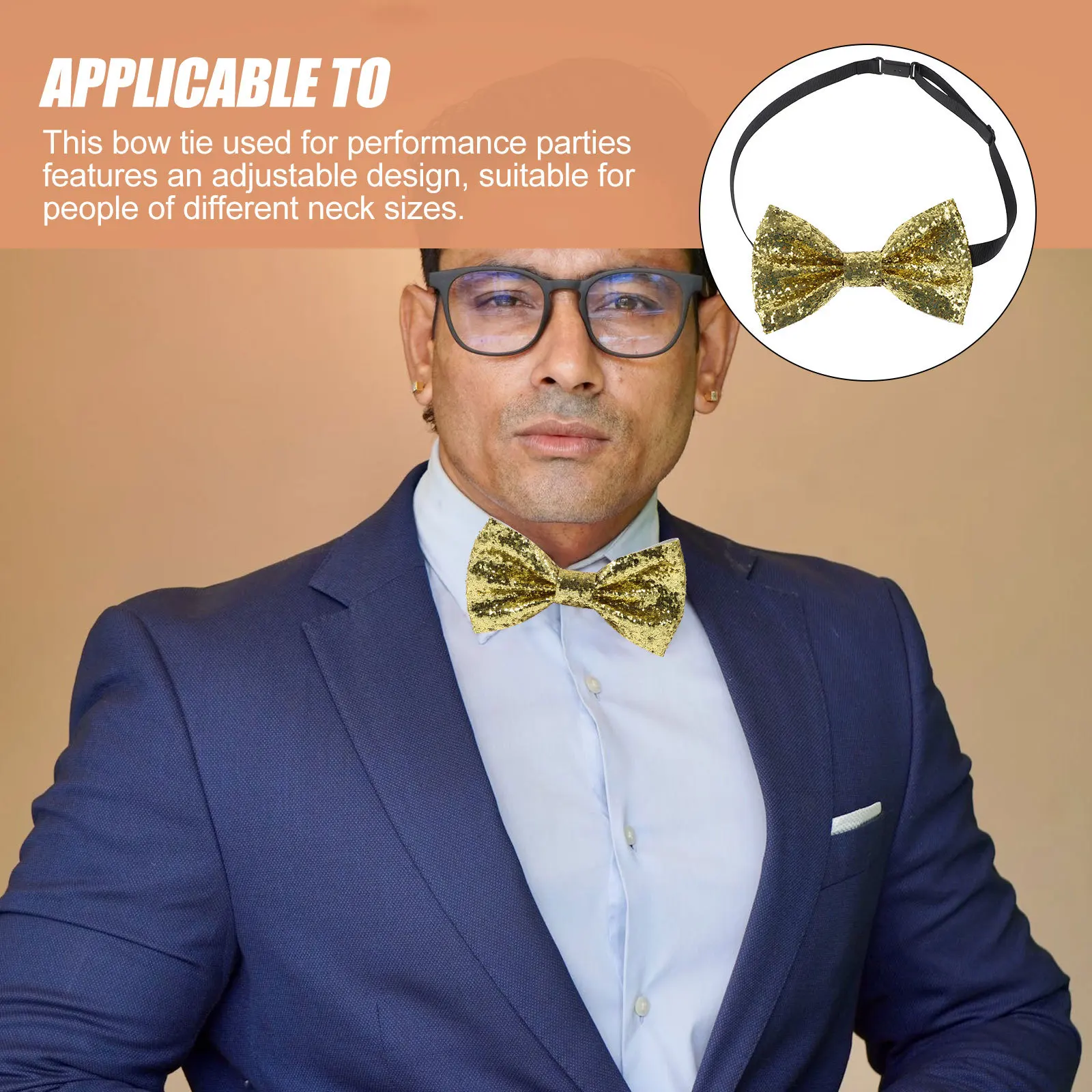 

Adult Bow Tie Glitter Adjustable Tuxedo Bowties Men Pre Tied Bridegroom Banquet Party Groom Wedding Sequin