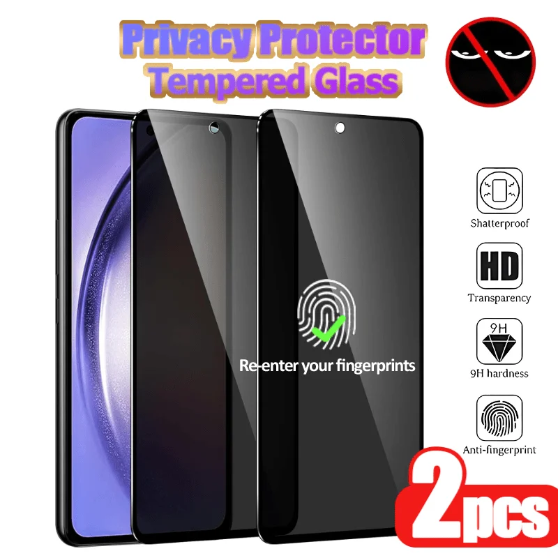 

2pieces,Anti-Spy Tempered Glass Screen Protector for Galaxy s21-s26 Series, Bubble-Free Installation, High Sensitivity, Anti-Oil