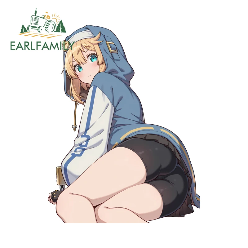 EARLFAMILY Bridget Hentai Ass Waifu Car Stickers Amusing Anime Decal Occlusion Scratch Sunscreen Practical Car Accessories