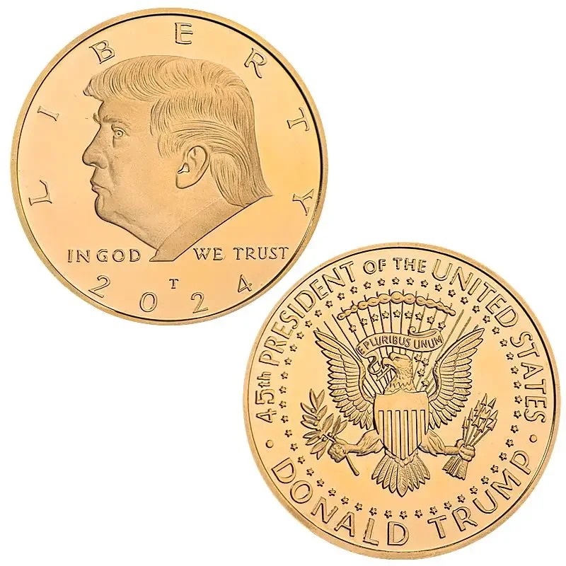 2024 US President Donald Trump Gold/Silver EAGLE Commemorative Coins Take America Back Challenge Coins IN GOD WE TRUST Souvenir