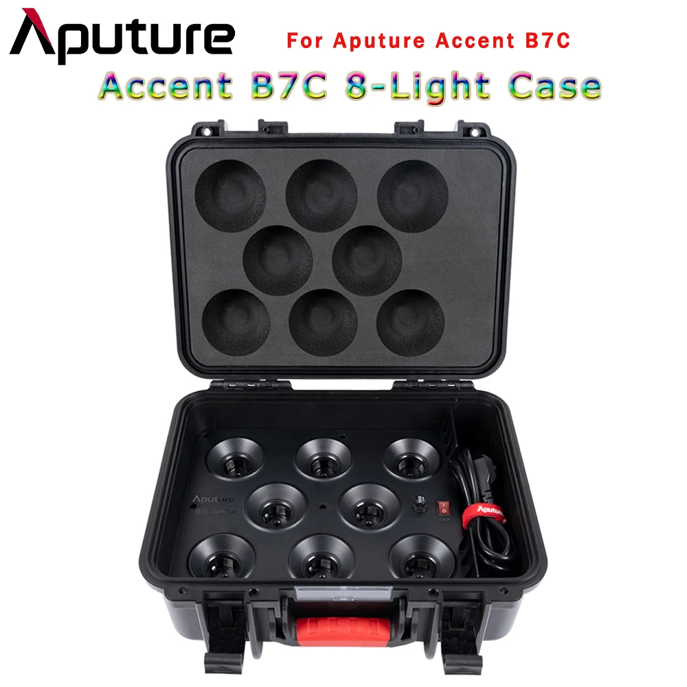 

Aputure Accent B7C 8-Light Case Only Case Photography Lighting Case E27 Wireless Charging Box High Power AC Power Supply