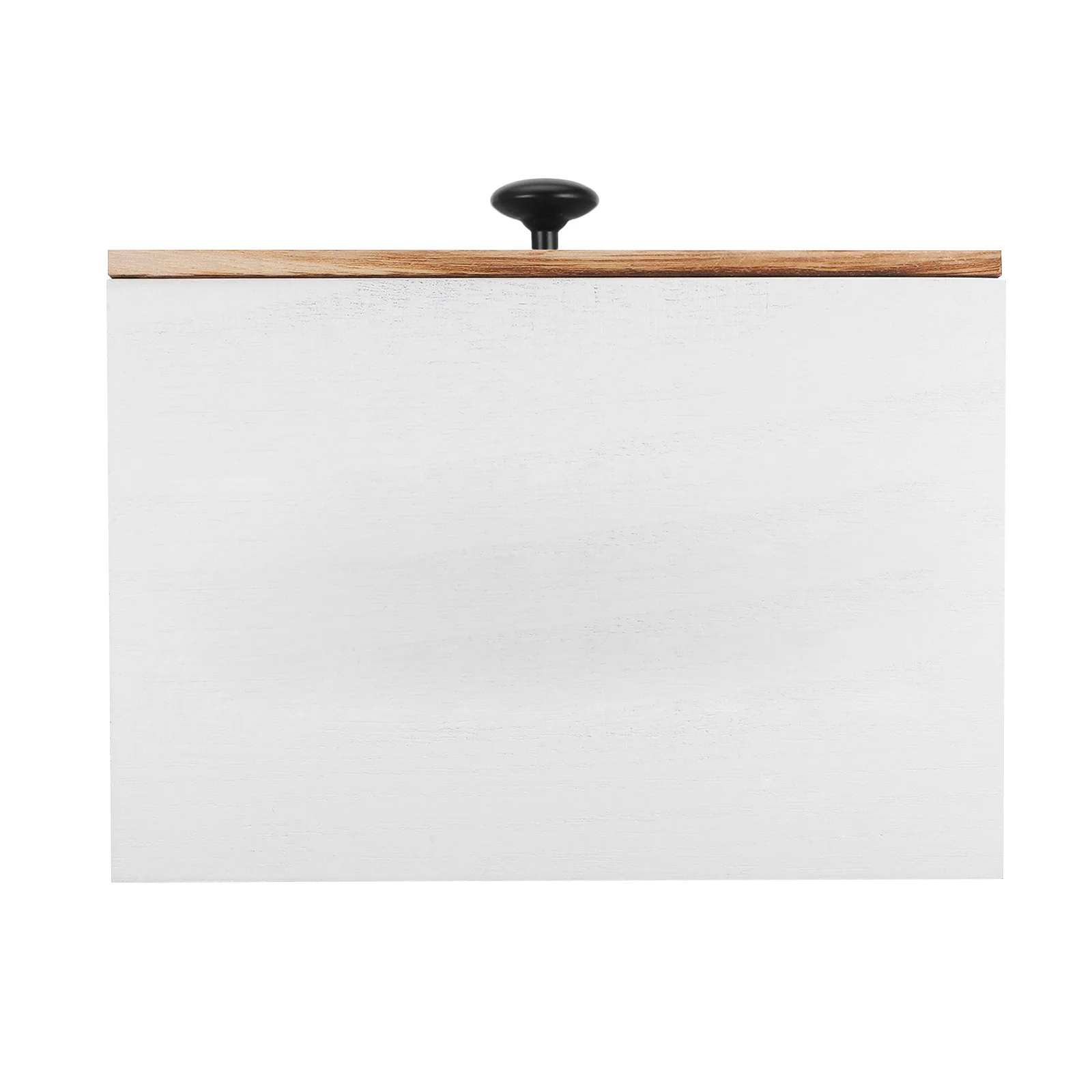 

1pc 3-Compartment Wooden Storage Box With Lid For Cotton Swabs Balls Pads Organizer Desktop Vanity Holder Lidded Cotton Pad Case