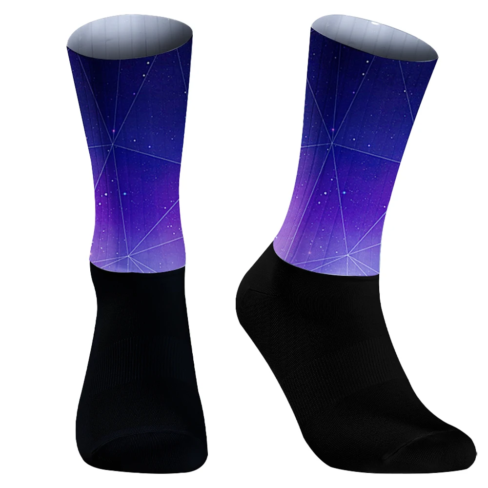 Chaussettes de sport respirantes et amortissantes pour hommes et enfants, longues chaussettes athlétiques, course à pied professionnelle, cyclisme, basket-ball, randonnée, noir, tendance