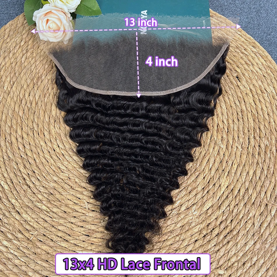 13x4 HD الدانتيل الشفاف أمامي موجة عميقة الشعر البشري اللون الطبيعي قبل قطعها ابيض عقدة غير مرئية الدانتيل شعر بشري لعذراء