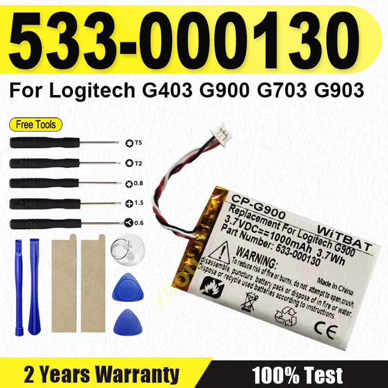 

383450 Новый аккумулятор 533-000130 для LOGITECH G403 G900 G703 x100, аккумуляторы для беспроводной мыши + бесплатные инструменты