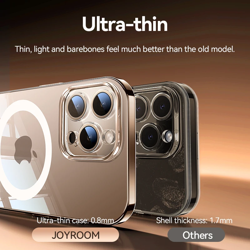 Joyroom Magnetic Case For iPhone 16 15 Pro Max Case For iPhone 16 Pro Anti Yellow Transparent Cover Wireless Charger Thin Cover