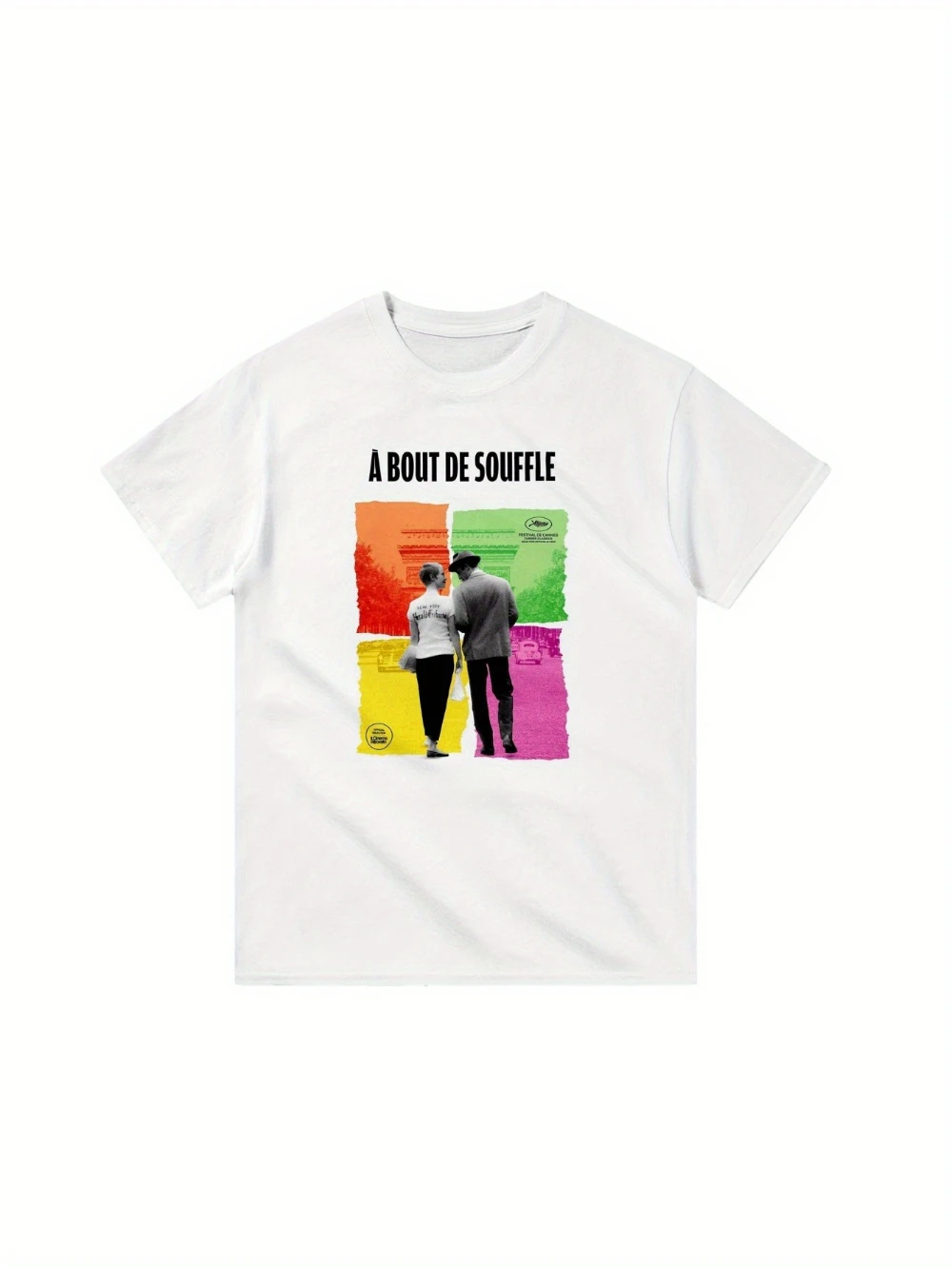 Camiseta retro de la película de Jean-Luc Godard "The Ruthless Kiss" - Con estampados de las películas francesas de la Nueva Ola de los años 60, ropa para hombre