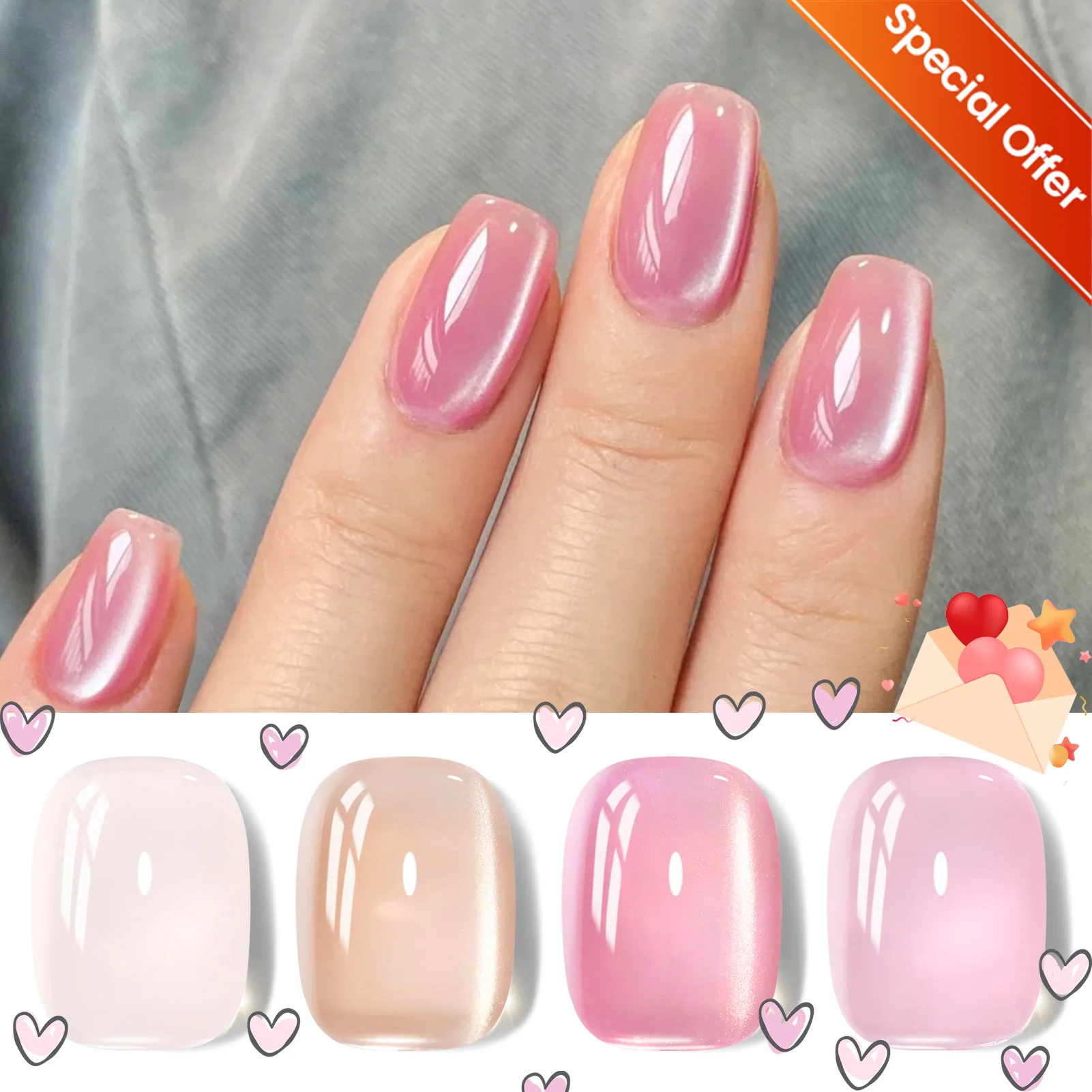 

BORN PRETTY 4/6 бутылок Розовый блестящий кот Магнитный гель-лак для ногтей Набор стеклянных бусин желейного цвета Soak Off УФ-светодиодный маникюр для дизайна ногтей