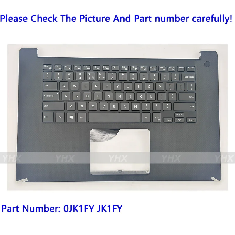 ZY 0JK1FY negro nuevo para Dell XPS15 9550 Precision 5510 P56F cubierta de reposamanos teclado