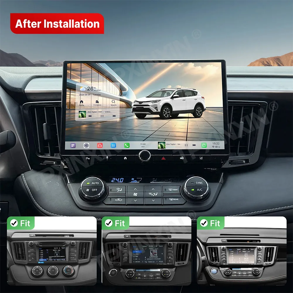 13“ Touch Screen Android15 Car Stereo For Toyota Highlander 2014-2021 Car Accessories Wireless CarPlay BT5 4G SIM LTE