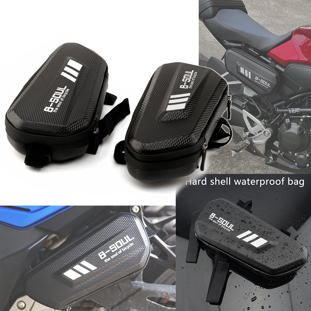 Motorcycle Frame Bag Waterproof Side Package Bag Scooter Electric Bicycle Hanging Hard Shell Bag Accessories