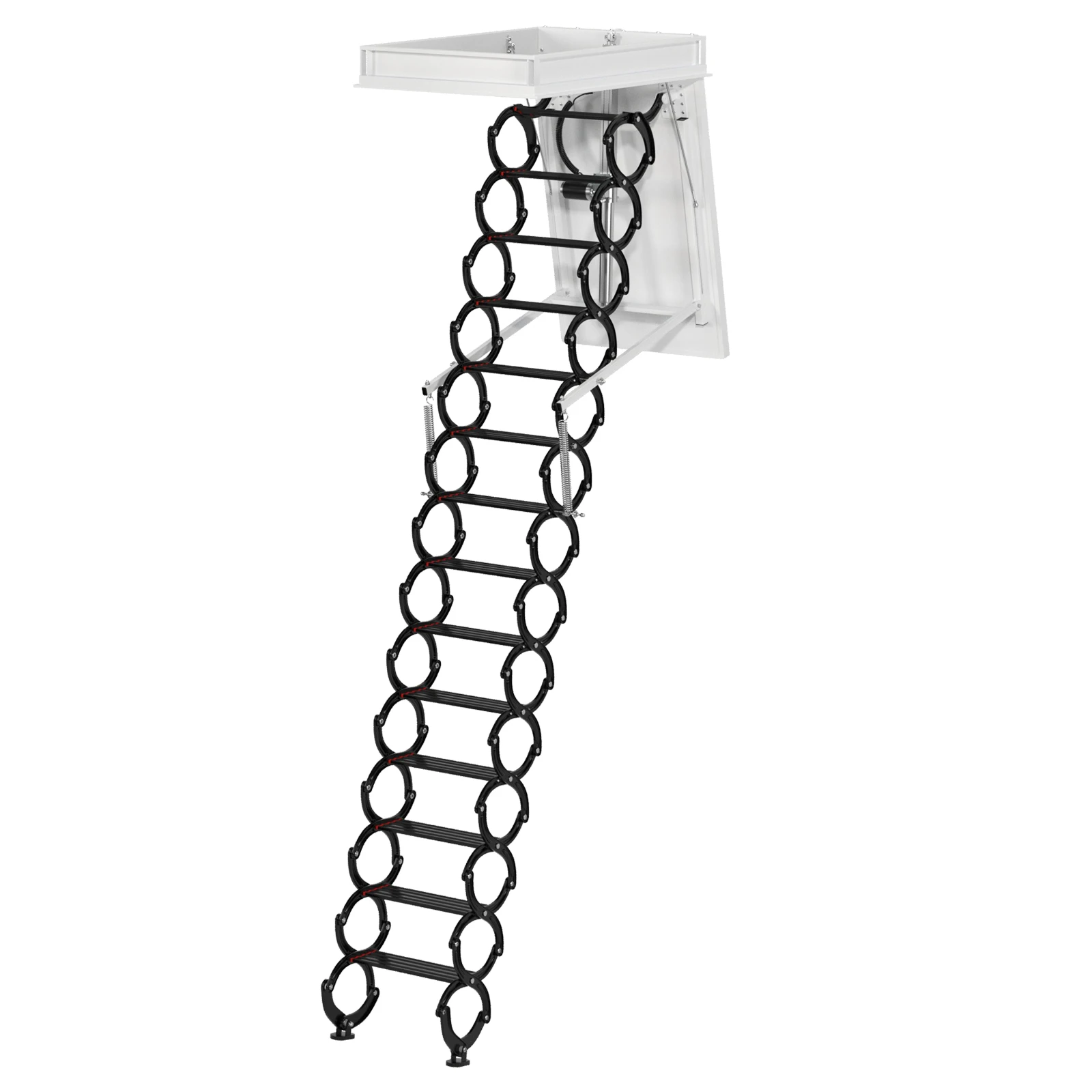 Artudatech 13 Steps Electirc Acctic Ladder Aluminum Folding 12-15ft Remote For Loft Home