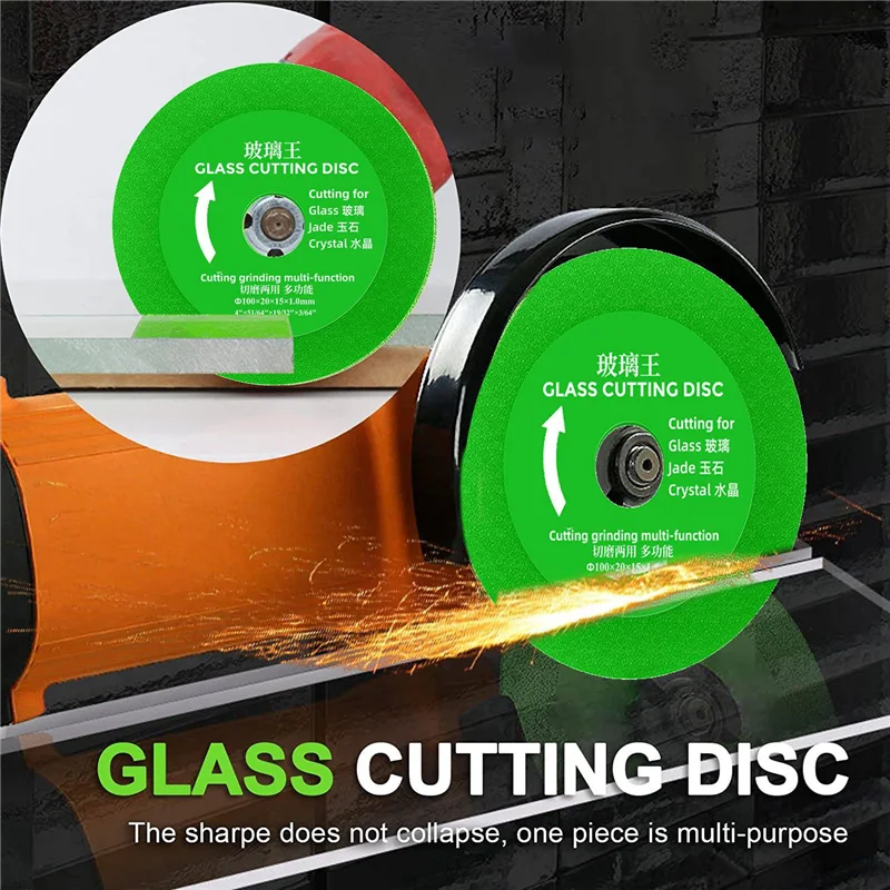 

A15F-Glass Cutting Disc Pack Of 5, Diamond Cutting Blades Saw Blades For 4 Inch Angle Grinder, Diamond Cutting Wheels