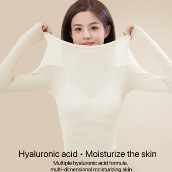 1 szt. Damski ultracienki komplet bielizny termicznej Wysoka elastyczność Plus rozmiar Stała temperatura Bezszwowe zestawy z długim rękawem