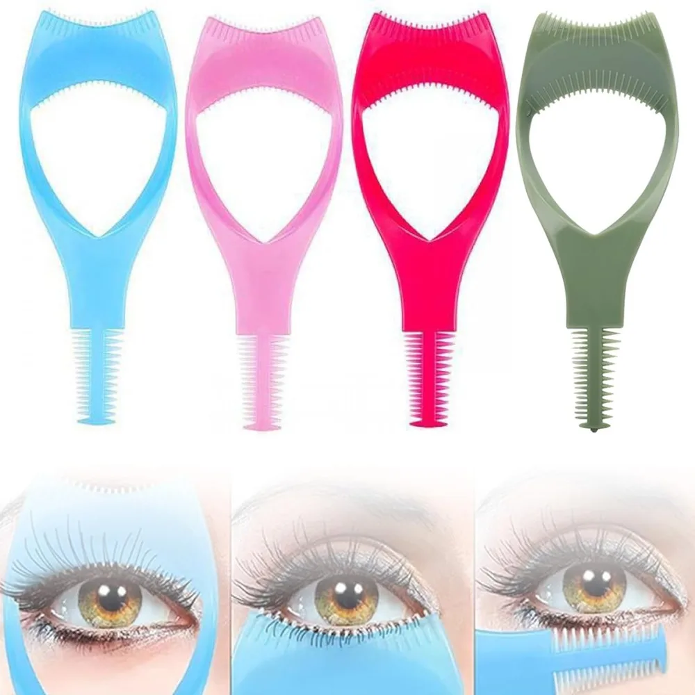 Eyeliner Assistant 3-In-1 Eyelash Comb Template Crystal Protect Eyes Mascara Shield Guide Cosmetic 3 In1 Eyelashes Tools Women