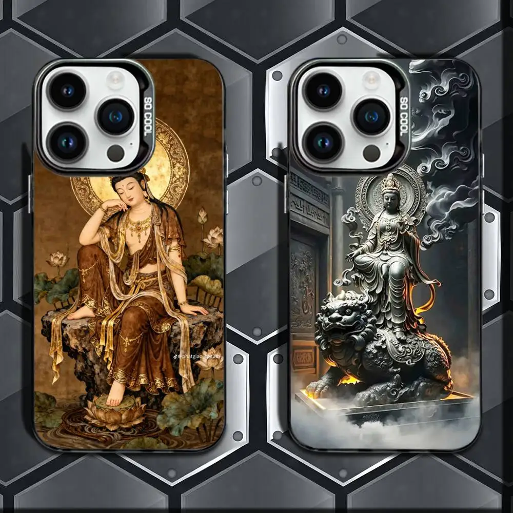 

INS Guanyin-themed Oriental Aesthetic Phone Case IMD Color Silver Shell For IPhone 17,16,15,14,13,12,11 Pro Max Plus
