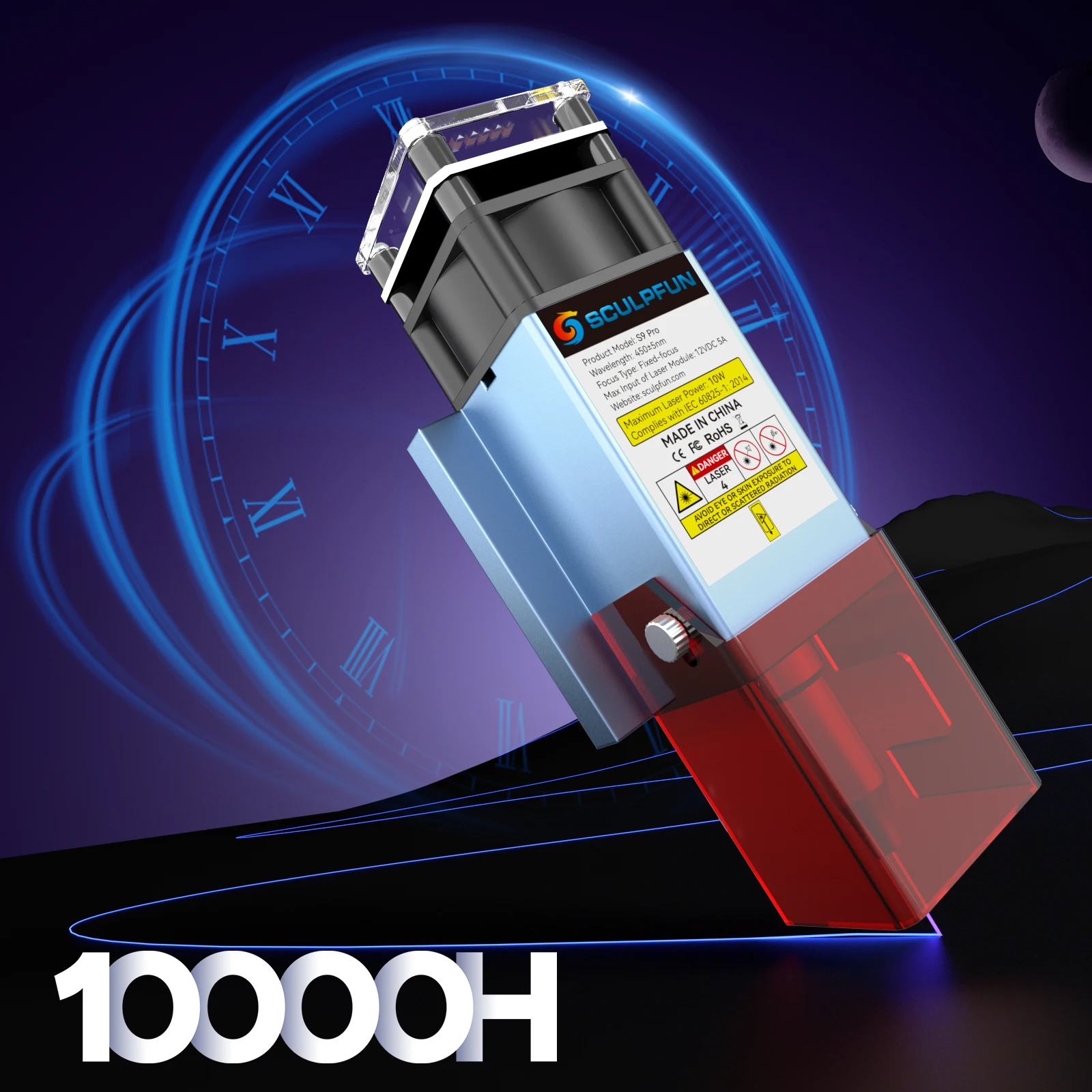 SCULPFUN S9 Pro 10W Laser Engraving Machine High-precision Wood Acrylic Laser Engraver Cutter 400x410mm Work Area S9 Upgraded