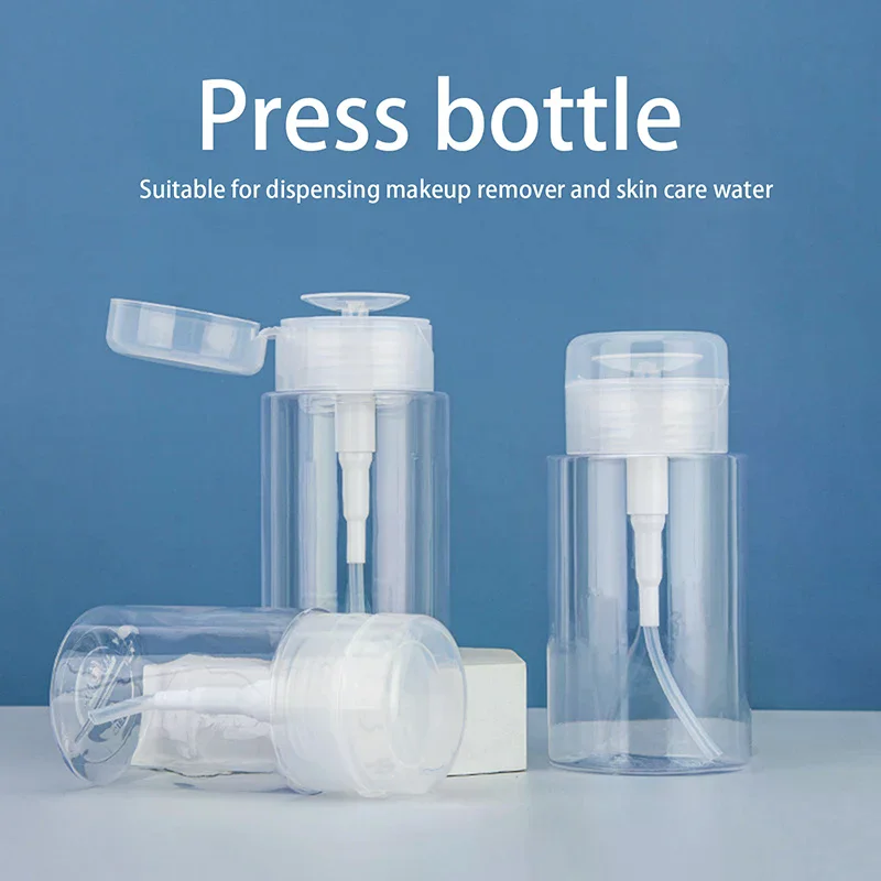 Bouteille rechargeable de voyage Portable 100/150/200ml, vide en plastique, dissolvant de vernis à ongles, liquide d'alcool, bouteille distributrice de pompage