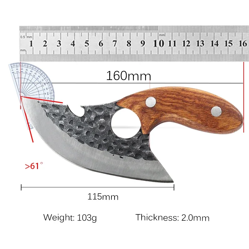 Coltello da cucina coltello forgiato a mano coltelli per la rimozione dell\'osso mannaia per carne coltello per frutta e verdura con guaina accessori