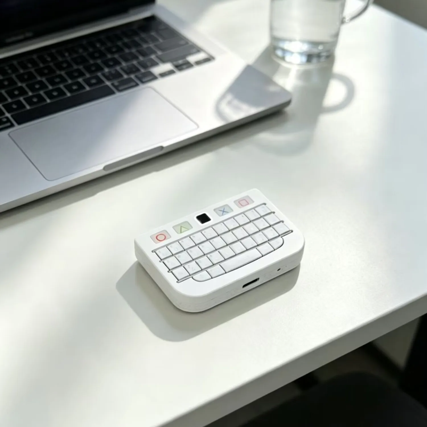 White BlackBerry Q10 Style Bluetooth USB Dual Mode Mini QWERTY Keyboard Wireless Keypad for PC Laptop Phone Tablet