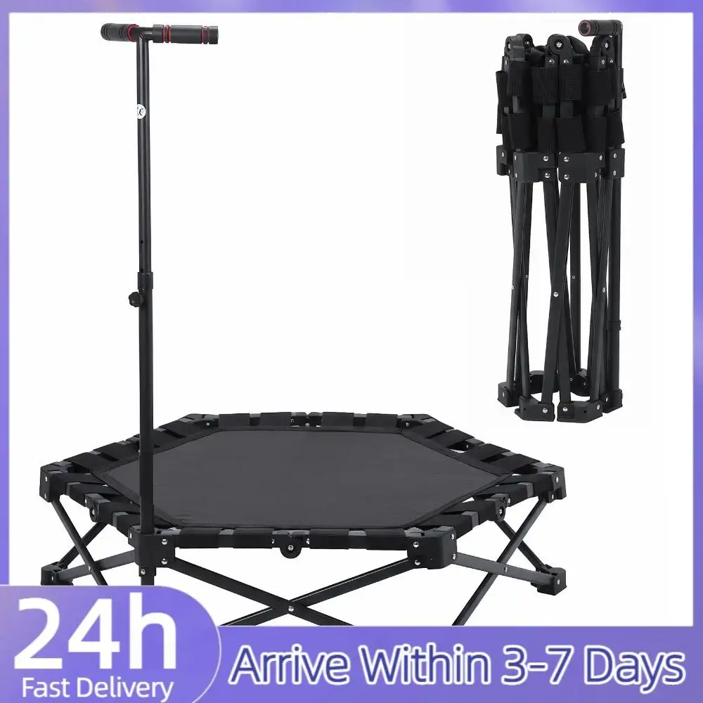 

42-дюймовый фитнес-батут с максимальной нагрузкой 450 фунтов, для взрослых, с регулируемой Т-образной ручкой, для дома, сада и спортзала