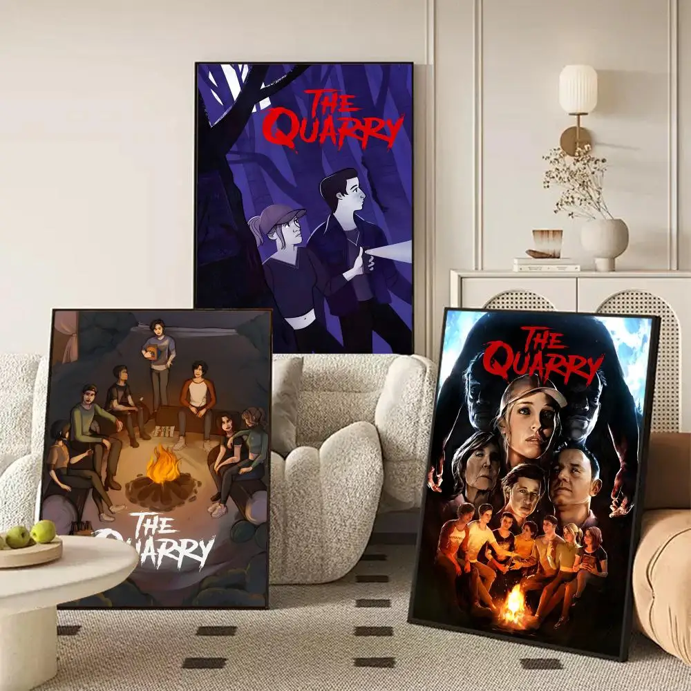 Horror Game The Q-Quarry Poster Waterproof Self-Stick Wall Art Stickers, Removable Wall Decor for Living Room and Bedroom