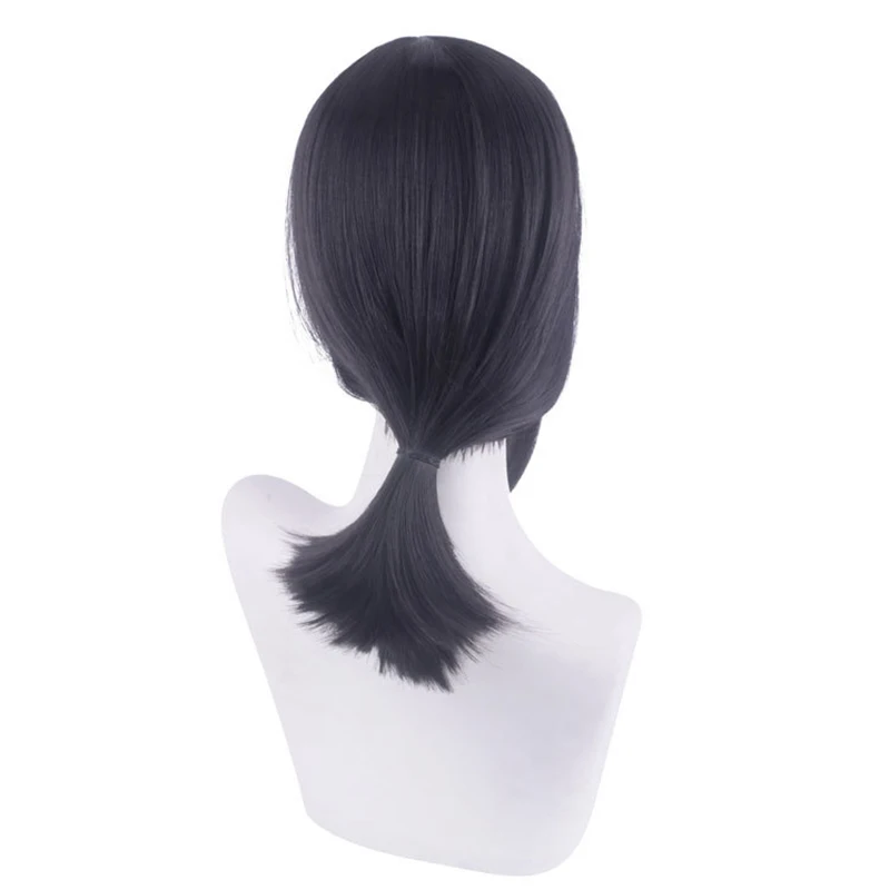 High Quality Chainsaw Man Higashiyama Kobeni Cosplay Wig Black Ponytail Heat Resistant Synthetic Hair Wigs + Wig Cap + Hairpins