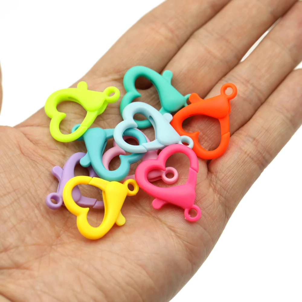 Plastic Spring Buckle Heart Lobster Clasp Hooks Necklace Bracelet Chain Jewelry Making Supplies Accessories Diy Jewelry Findings