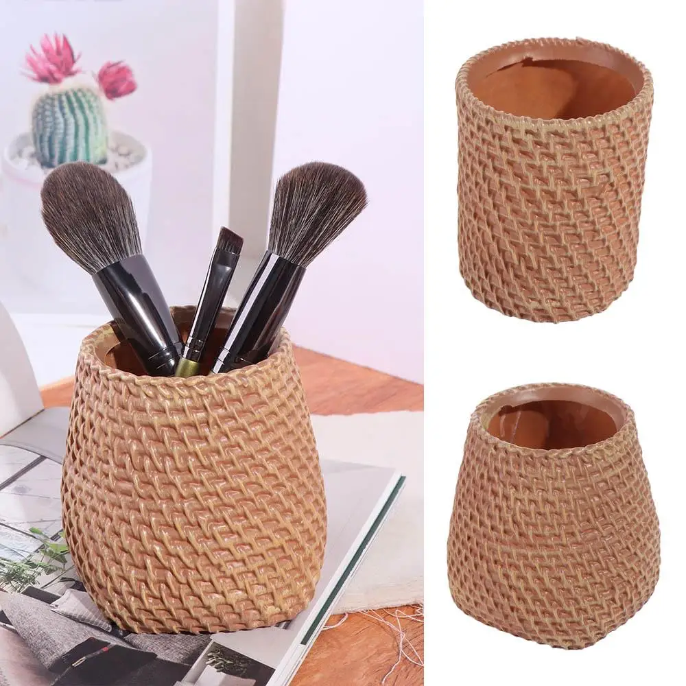 

Simple Vine Pen Holder Home Office Minimalism Rattan Pen Holder Plastic Stationery Storage Tableware Holder Desk Organizer