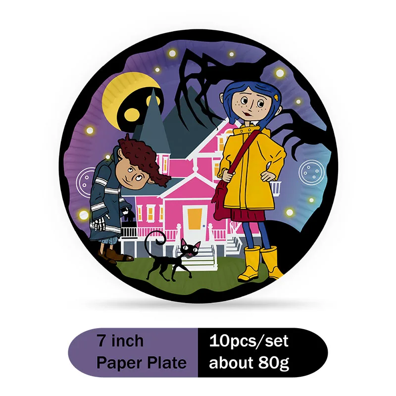 Coraline & The Secret Door Thema Feestdecoratie Horror Series Geschenkdoos Servies Spiraal Doop Communie Halloween Benodigdheden