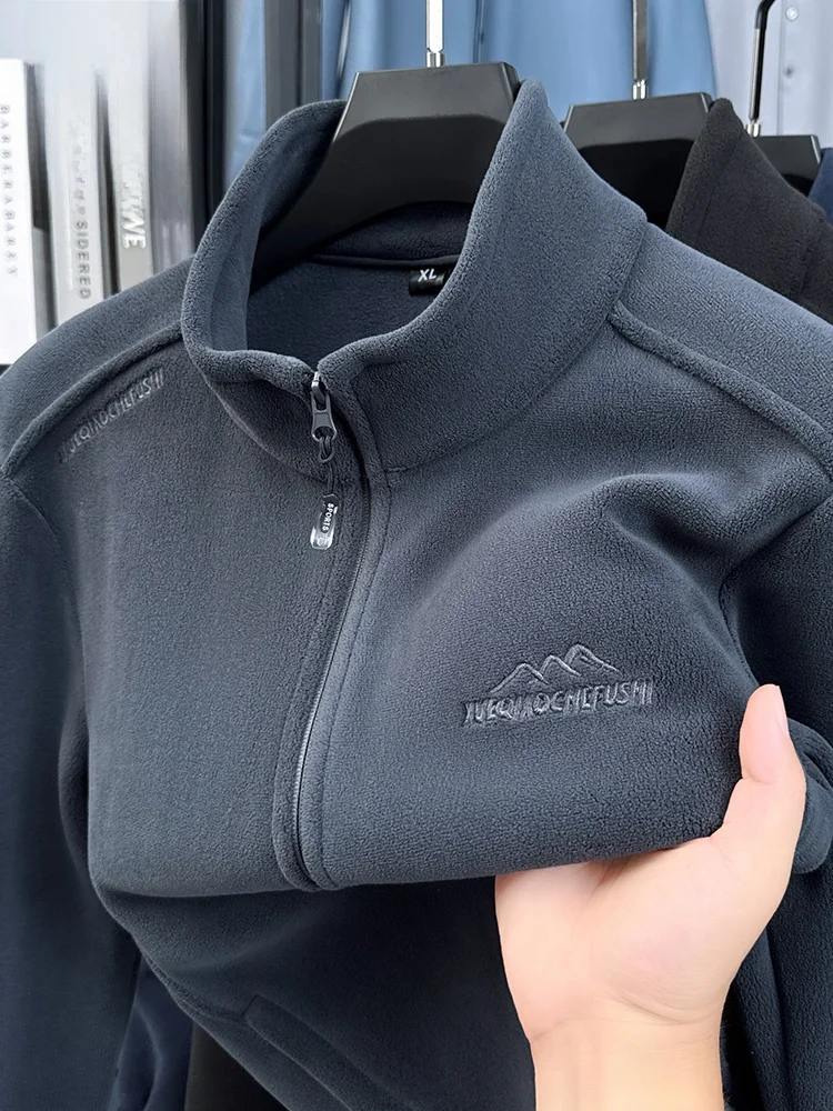 

Мужская толстовка Rn Thiened Fce Jaet для осени и зимы, теплая повседневная, для мужчин среднего возраста, модная верхняя одежда, пальто на молнии