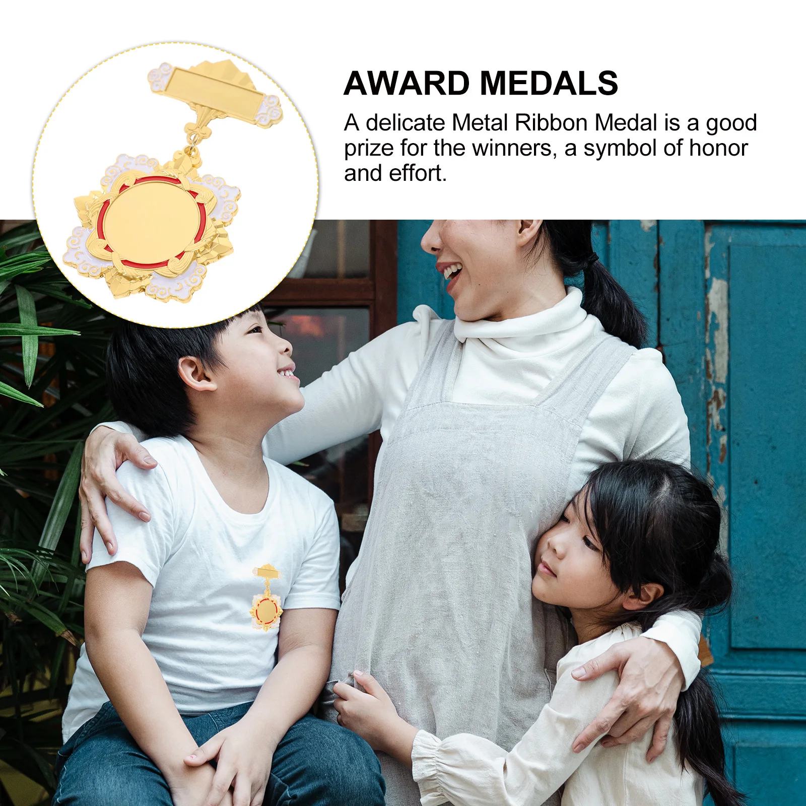 

1pc Memorial Metal Medal Kids Award Medals Ribbon Badge Party Game Souvenir Zinc Alloy Custom Costume Halloween