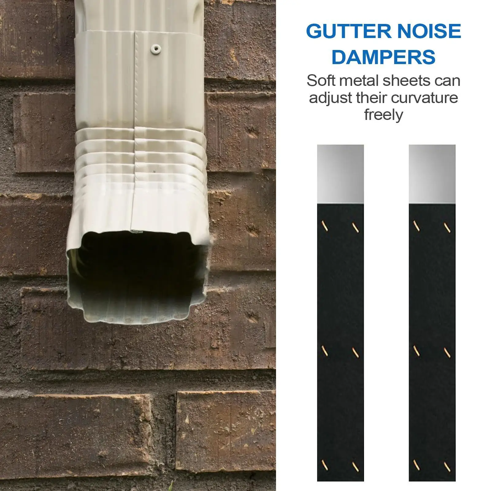 Gutter Downspout Noise Dampener 2x Portable Gutter SilencerInsert Adjustable Drainage Ditch Dampener Noise Reducer
