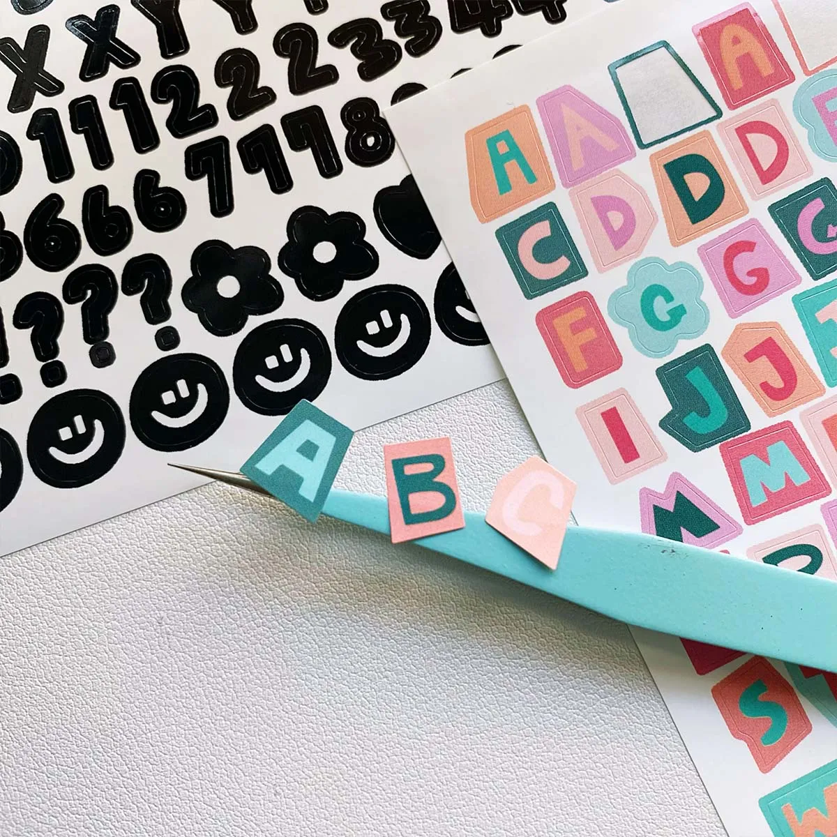 15 Sheets Cute English Letters Alphabet Stickers Small Size Decorative Stickers DIY Journal Scrapbook Stationery Box Gift