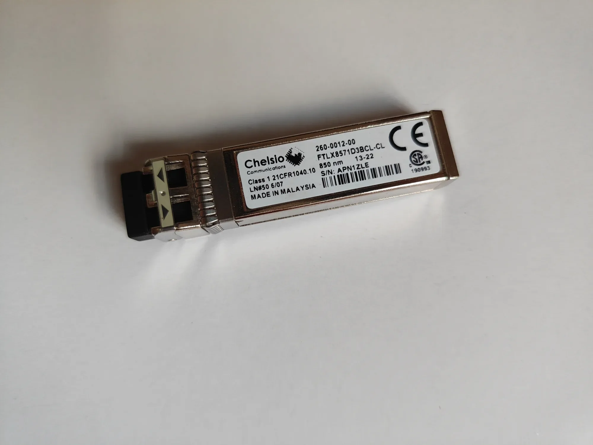 Original Sfp 10gb Chelsio 260-0012-00 FTLX8571D3BCL-CL SM10G-SR Compatible 10GBASE-SR SFP+ Transceiver Module MMF 850NM 300M LC