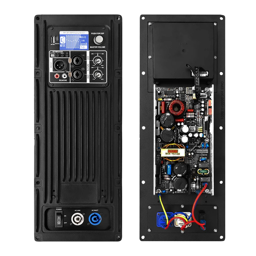 SenMicre PDA1300+CQ190 Module amplificateur de puissance numérique professionnel DSP 2 canaux 48 kHz Module amplificateur de haut-parleur actif 2x400 W 8 ohm Amplificateur de son subwoofer USB Bluetooth